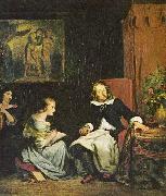 Milton diktiert seinen Tochtern das Eugene Delacroix